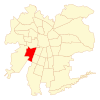 Map of the Cerrillos commune within Greater Santiago