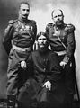 Rasputin with prince M. Putyatin, since 1911 Head of the Palace Board and colonel D. Loman on the rightside, photo by Karl Bulla, 1907 or 1908?