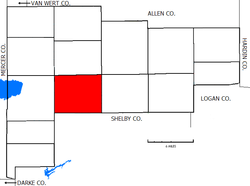 Location of Washington Township in Auglaize County