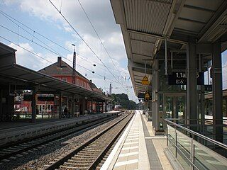 Platforms at Günzburg station