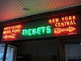 Does this neon sign directing commuters to RI, Nickel Plate, and NYC Ticket Windows still exist at La Salle Street Station?