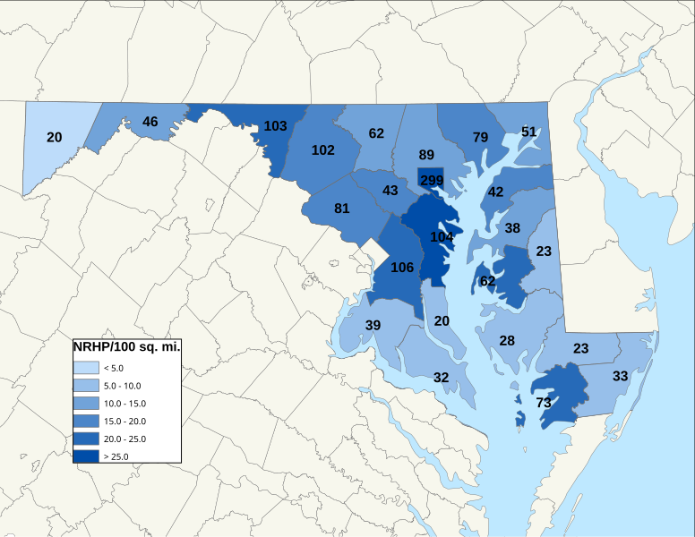 File:NRHP Maryland Map.svg