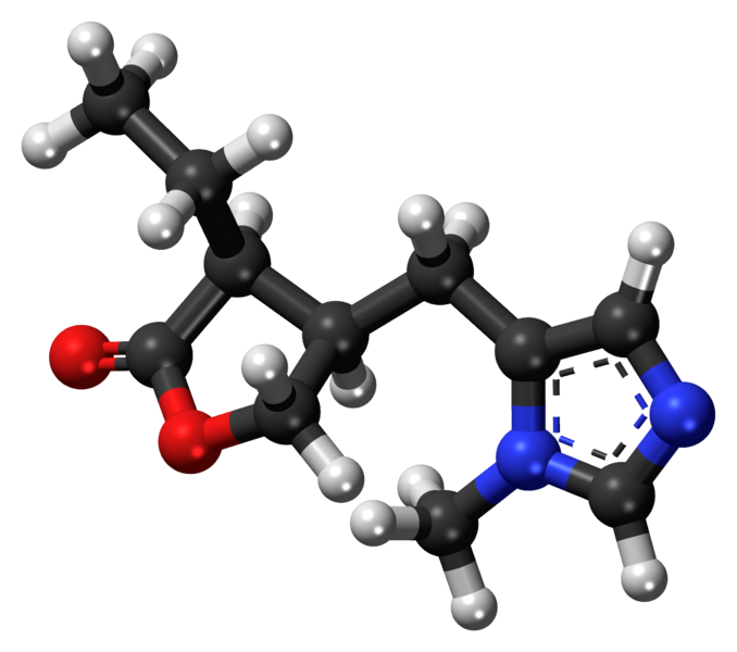 File:Pilocarpine ball-and-stick model.png