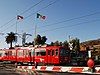 A trolley at San Ysidro Transit Center