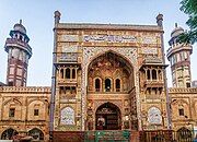 Wazir Khan Mosque in Lahore (1635), notable for its tile-decorated surfaces[286]