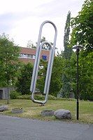 The giant paper clip in Sandvika, Norway. It shows the Gem, not the one patented by Vaaler.