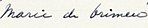 Marie de Brimeu's signature