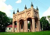 Side view of the remaining portico