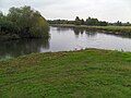 Confluence of the Tame (right) with the River Trent (left), at the northern edge of the National Memorial Arboretum.