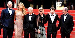 Eisenberg with the cast of Café Society at the 2016 Cannes Film Festival