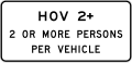 R3-43 HOV 2+, 2 or more persons per vehicle (overhead)