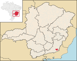 Location of the municipality in Minas Gerais