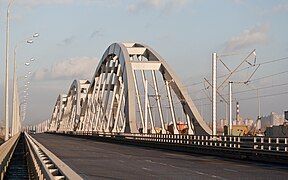 The Novo-Darnytskyi Bridge over the Dnieper river