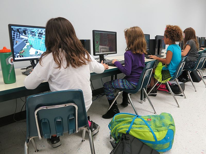 File:Minecraft in school.jpg