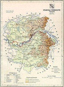 Map of Ugocsa county in the Kingdom of Hungary (1891)