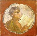 Image 46Roman portraiture fresco of a young man with a papyrus scroll, from Herculaneum, 1st century AD (from History of education)