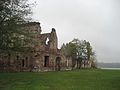 Damaged right part of the Baroque palace before the renovation