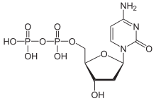 Skeletal formula of deoxycytidine diphosphate as an anion (3- charge)