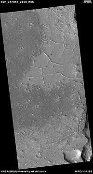 Wide view of ridge network, as seen by HiRISE under HiWish program. Location is Arcadia quadrangle.