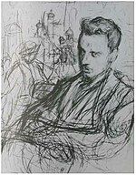 A sketch of Rainer Maria Rilke by Leonid Pasternak