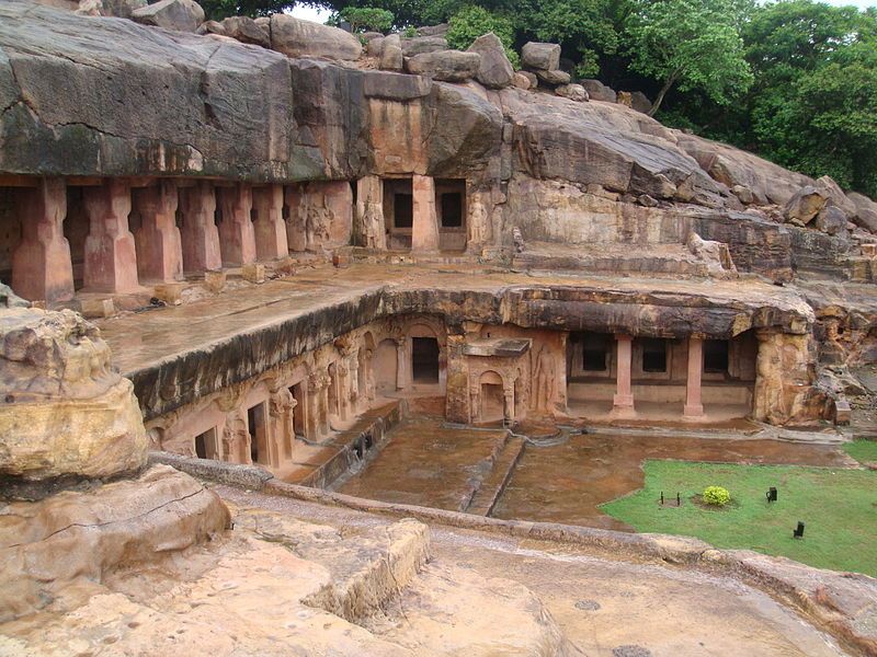 File:Udaygiri Stone Caves.JPG