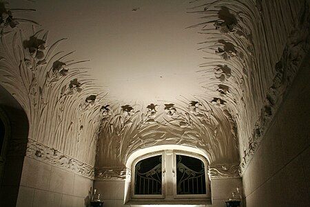 Ceiling of the Villa Schutzenberger from Strasbourg, France, decorated with Art Nouveau ornaments