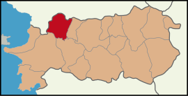 Map showing Germencik District in Aydın Province