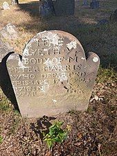 Brownstone gravestone carved by William Stanclift of Portland, dated 1718.