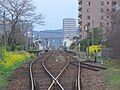 A view of the platforms and tracks.