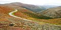 Top of the World Highway near Canada–United States border in September twilight.