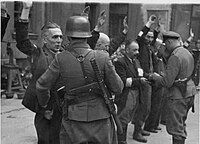 Photo from the Stroop Report of the Warsaw Ghetto Uprising, 1943; showing MP 28s.