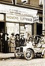 Members of the Liverpool Women's Suffrage Society campaigning in 1910