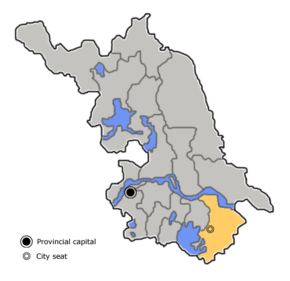 Location in Jiangsu