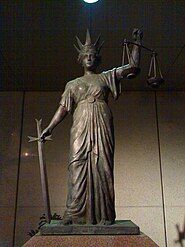 Themis, outside the Supreme Court of Queensland, Brisbane, Queensland, Australia