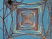 View of the Cambridge Bay LORAN Tower from inside. Now used as an Non-Directional Beacon.