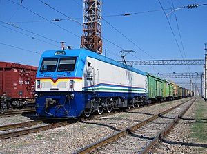 Freight train in Uzbekistan