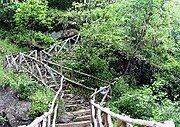 Nature trail leading to Smolare Falls including 300 stone steps