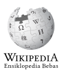 Wikipedia logo displaying the name "Wikipedia" and its slogan: "The Free Encyclopedia" below it, in Toba Batak