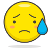 Sad-face emoji with tear