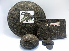 Various types of compressed teas