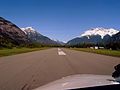 Nusatsum Mountain (right), west aspect from Bella Coola Airfield