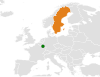 Location map for Luxembourg and Sweden.