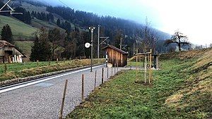 Platform with simple wooden shelter