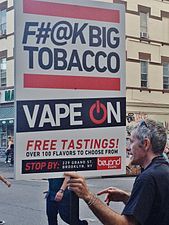 E-cigarette marketing sign from the US that says vape on.