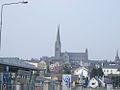 The cathedral dominating the skyline of Letterkenny.