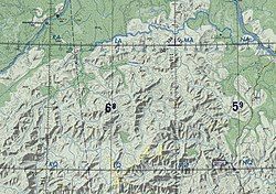 Bolshoy Patom river course map section