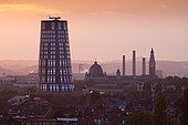 The Tour Bleue in the Charleroi skyline