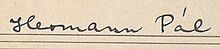 Pál Hermann signature