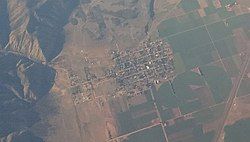 Aerial view of the town