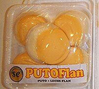 Puto flan, a combination of puto and leche flan